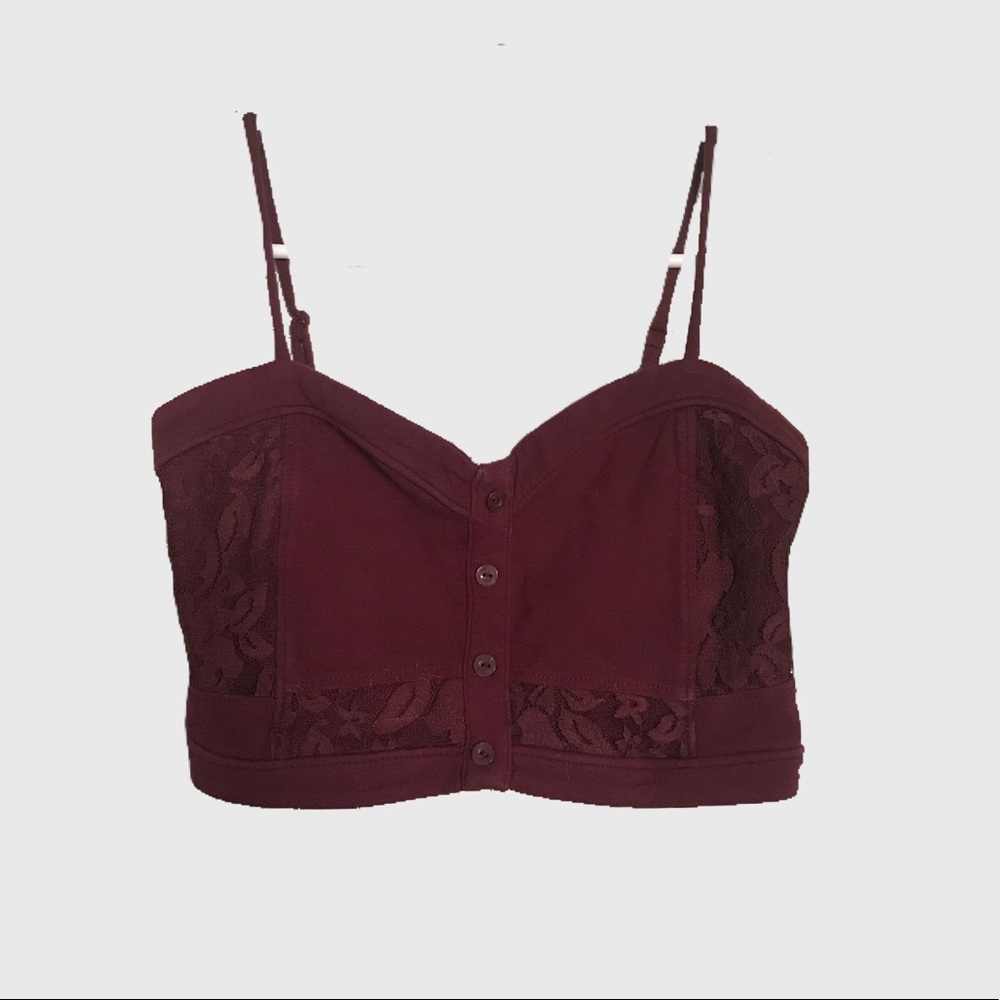Burgundy Full Tilt bralet! Size medium with lace!!